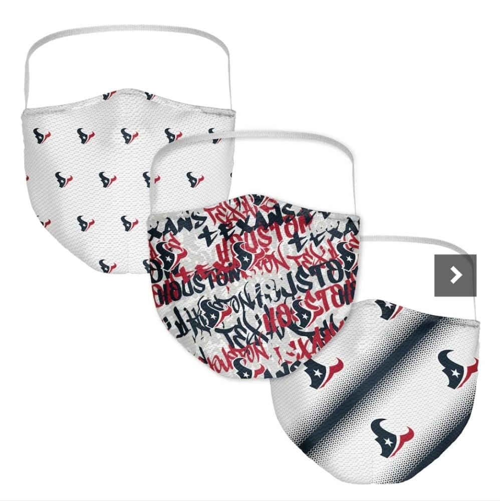 3-Pack Adult Houston Texans Fanatics Branded Official Logo Face Covering